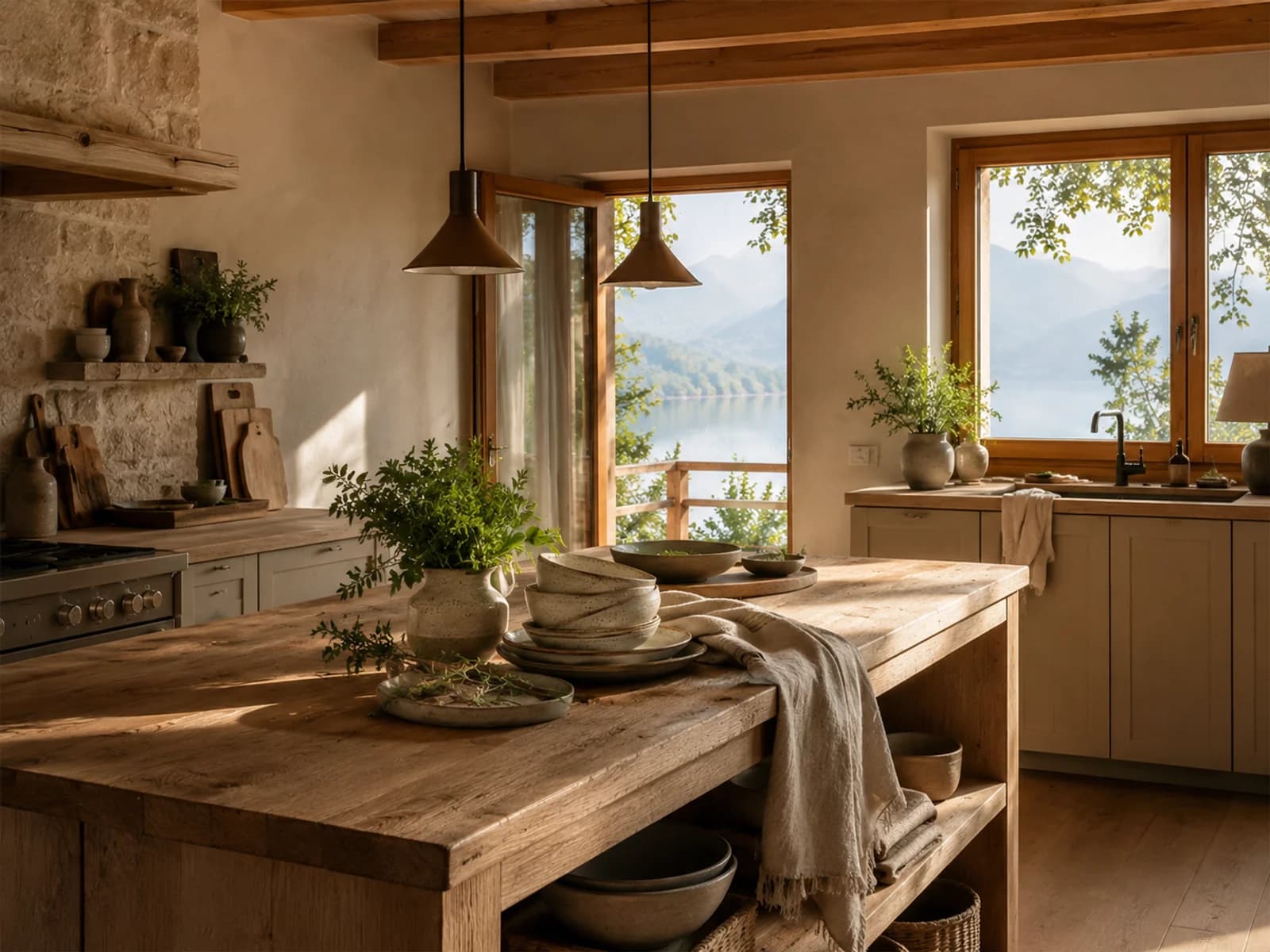 Küche mit Seeblick — Haus Liora Demo